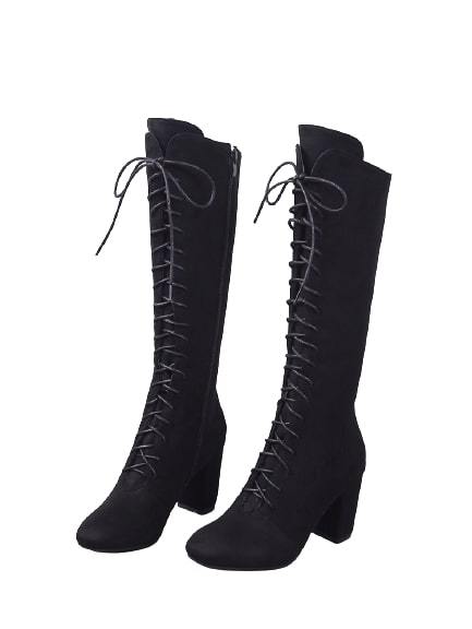 Purge Thigh High Boots (Candy Girl Shoes) 13 black thigh high boots