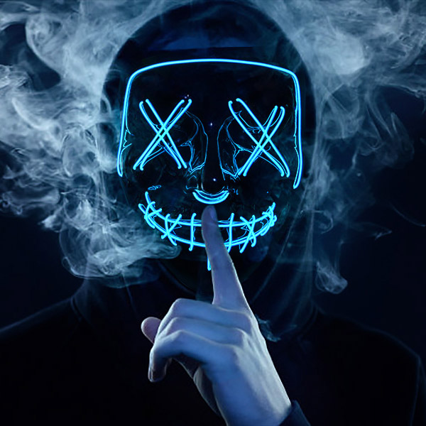 Neon LED Light Up Purge Mask (No COD) Blue