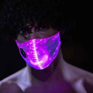 Lavender Fiber Optic Light Up Mask