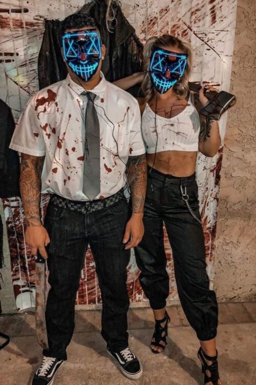 LED Couple Purge Mask 16 Glowing Purge Mask for Couples