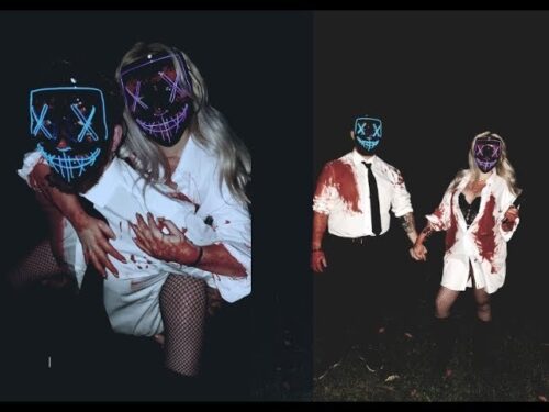 LED Couple Purge Mask 12 Halloween LED Couple Costume Mask