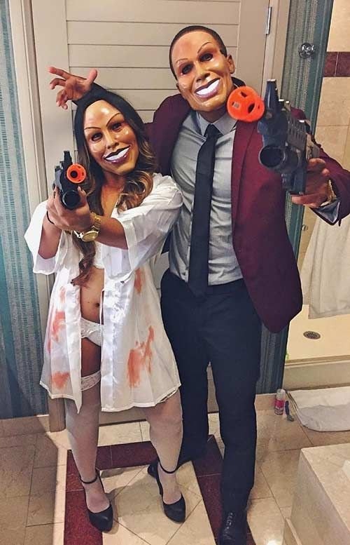 Purge Couple Smile Mask 2 Couple Cosplay Smile Face Mask